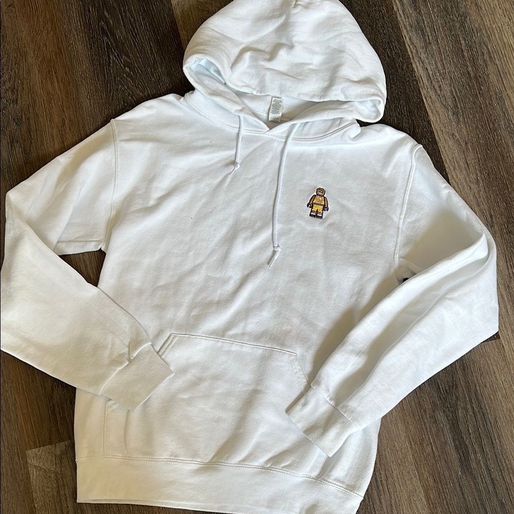 (26)White Hoodie with Embroidered Figure